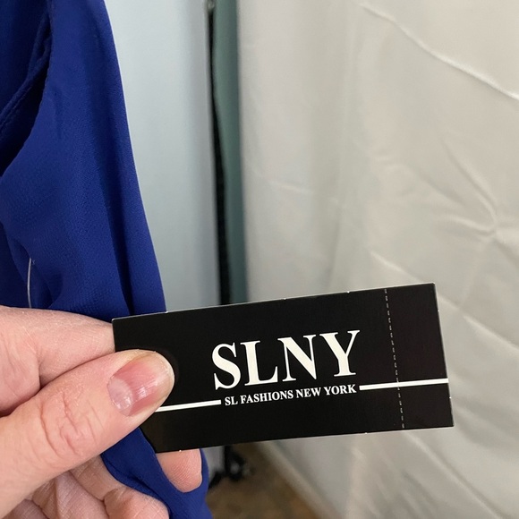 SLNY NWT royal blue maxi dress size 14 - Picture 5 of 8